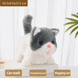 New Walking Kitty Plush Toy Electric Interactive Cat Stuffed Animal Meowing Tail Wagging Head Nodding Cat Pet Toy For Kids Gift