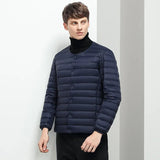 Men's Liner Duck Down Jacket O-neck Variable V-neck 2023 New Men Winter Keep Warm Collarless Ultralight Quilted Puffer Coat