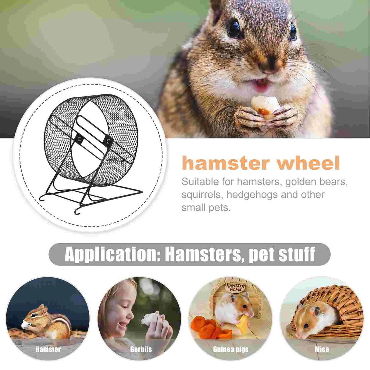 Wheel Hamster Exercise Running Small Silent Chinchilla Largehedgehog Guinea Ratgerbil Metal Pet Quiet S Animal