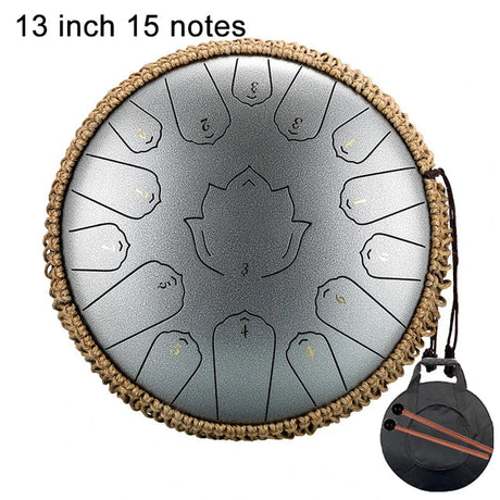 Hluru Music Drum 15 Notes Glucophone Steel Tongue Drum 13 14 Inch 15 Notes C Tone Ethereal Drum Percussion Musical Instruments