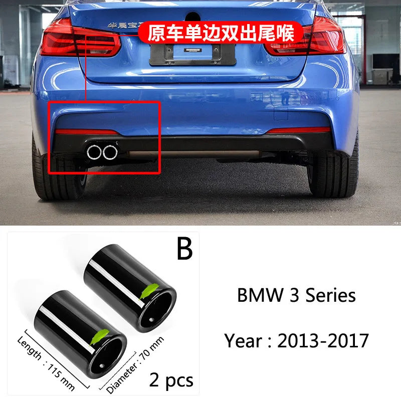 For BMW 1 2 3 4 5 Series X1 3GT F20 F22 F30 F32 F34 F36 F10 F48 Car-Styling Rear Exhaust Pipe Cover Trim Frame Auto Accessories