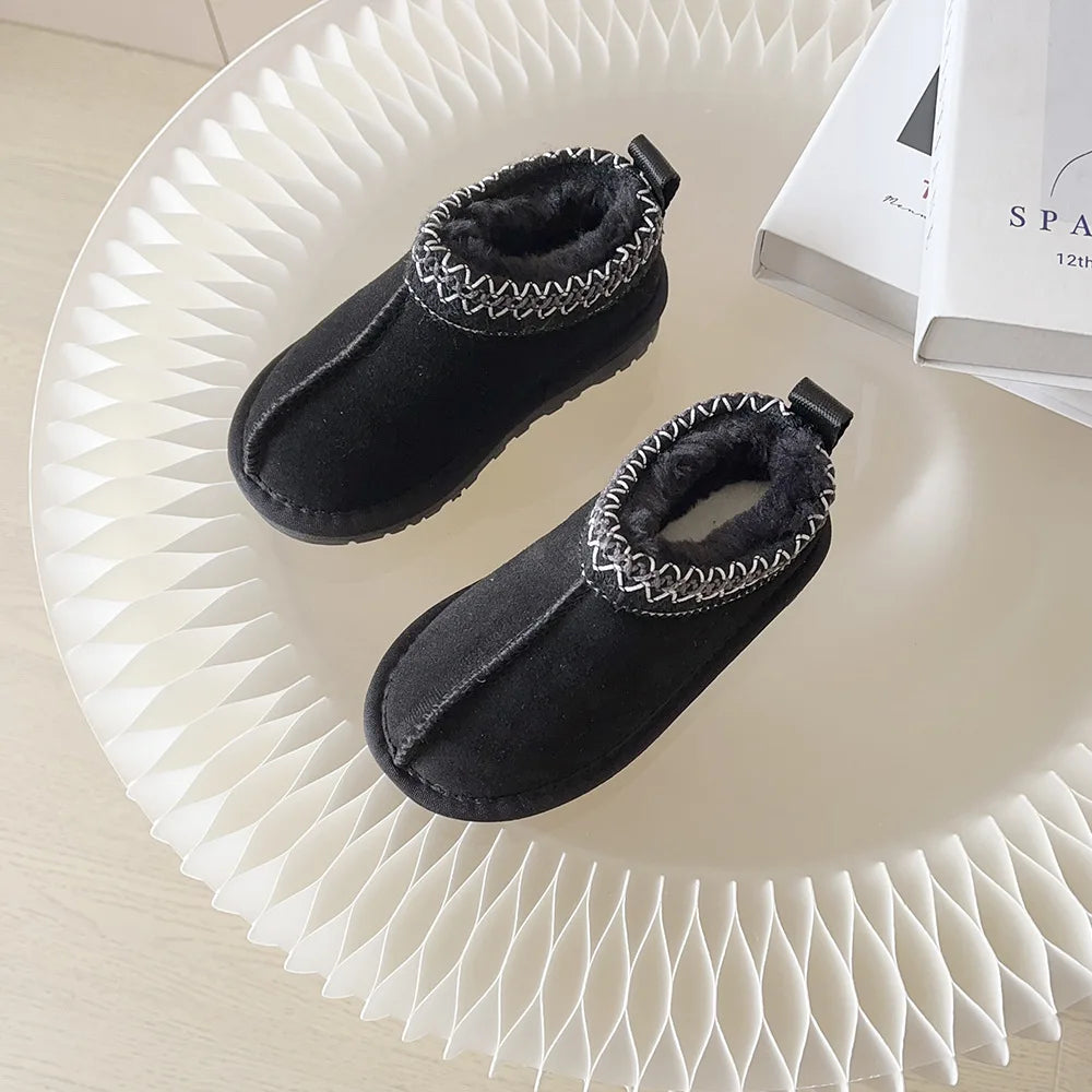 Luxury Designer Children Shoe Girl Boy Ultra Mini Tazz Baby Winter Boot Toddler Warm Ankle Snow Fur Boot Kid Tasman Flat Slipper