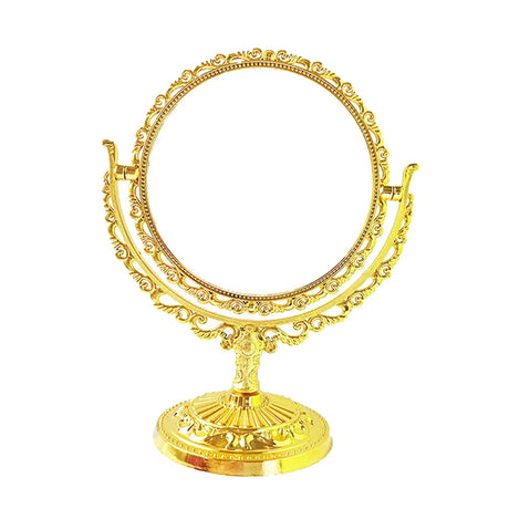 Tabletop Makeup Mirror Elegant Decorative 360 Degree Rotation Desktop Stand Mirror for Vanity Bedroom Bath Hotel Dressing Room