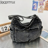 Denim Vintage Messenger Bag Retro Jeans Tote Bag Large Capacity Women Casual Satchel Bag Fashion Shoulder Bag 2023 New Handbag