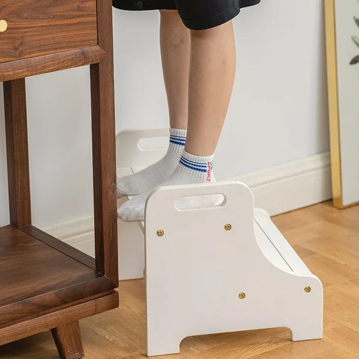 Step Two Step Stool on A Footstool Solid Wood Stair Steps To Wash Feet Step Legs on Stool Ladder Up To  The Washer The Kitchen