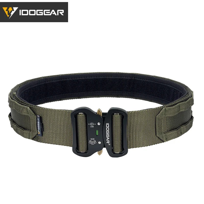 IDOGEAR Tactical 2 Inch Combat Belt  Quick Release Buckle MOLLE  Hunting Outdoor Sports Mens Belt Durable Two-in-One 3414