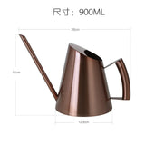 Stainless Steel Long Spout Watering Cans Golden Bronze Gardening Watering Cans Household Metal Retro Watering Cans