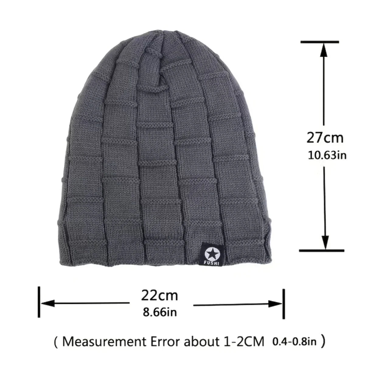 New Unisex Fleece Lined Beanie Hat Knit Warm Winter Hat Thick Soft Stretch Hat For Men And Women Fashion Skullies & Beanie