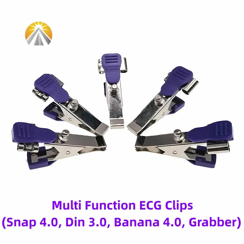 Multi-Function Veterinary ECG Clip EKG Clamp Electrodes For Animal Medical Cables with Din3.0 Banana 4.0 or Snap 4.0 Grabber