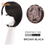 MEIFAN Middle Part Fake Bangs Fringe Synthetic Topper Hairpiece Clip-In Bang Extension Natural Invisible Clourse Hairpiece Women