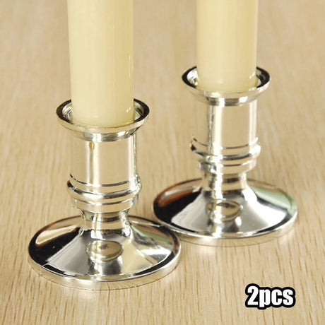 2pcs Traditional Shape Taper Standard Candle Holders Candlestick Dinner Decoration Silver Or Gold Home Candle Holders