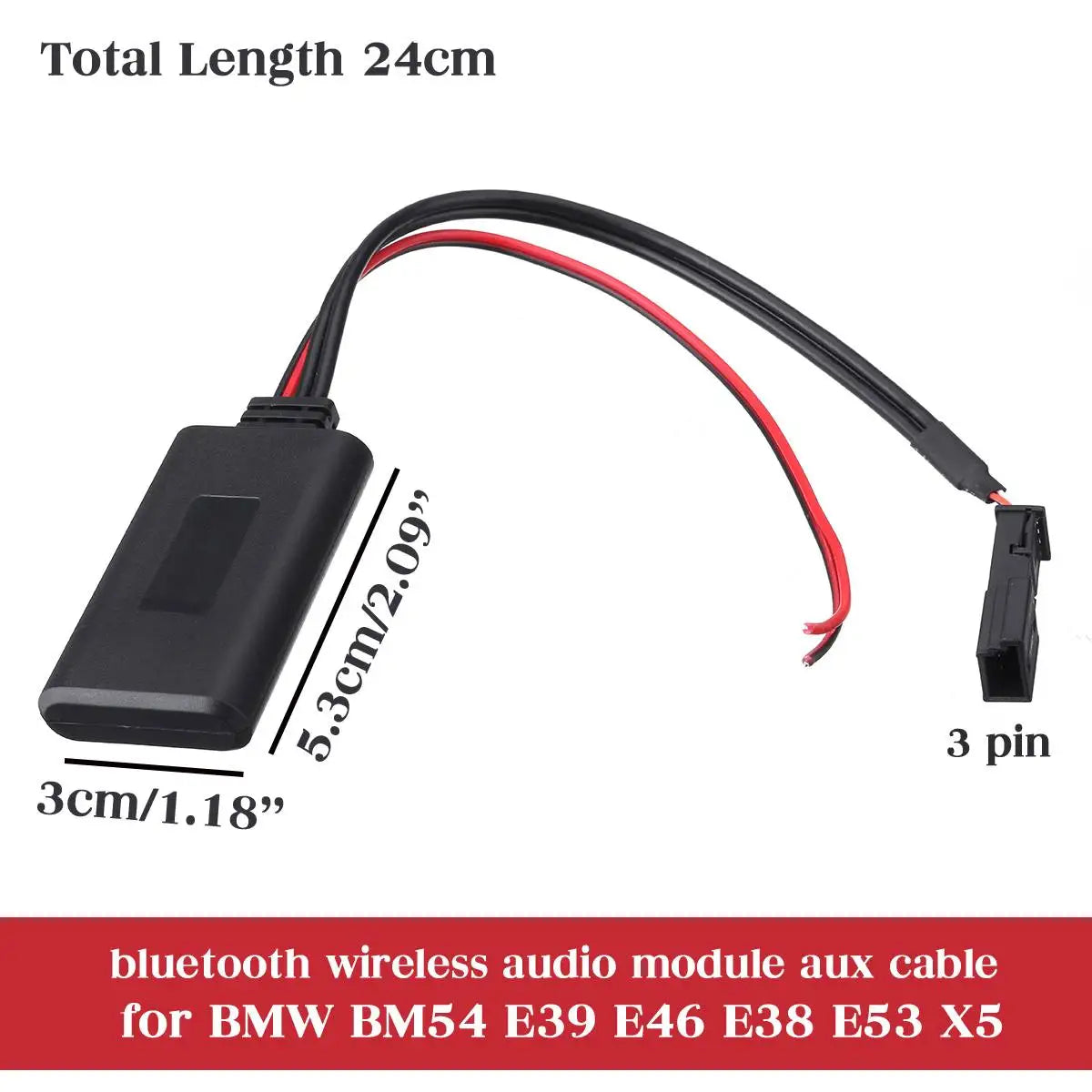 Car Bluetooth Module AUX IN Audio Radio Adapter 3-pin For BMW BM54 E39 E46 E38 E53 X5 AUTO Electronics Cable Accessories