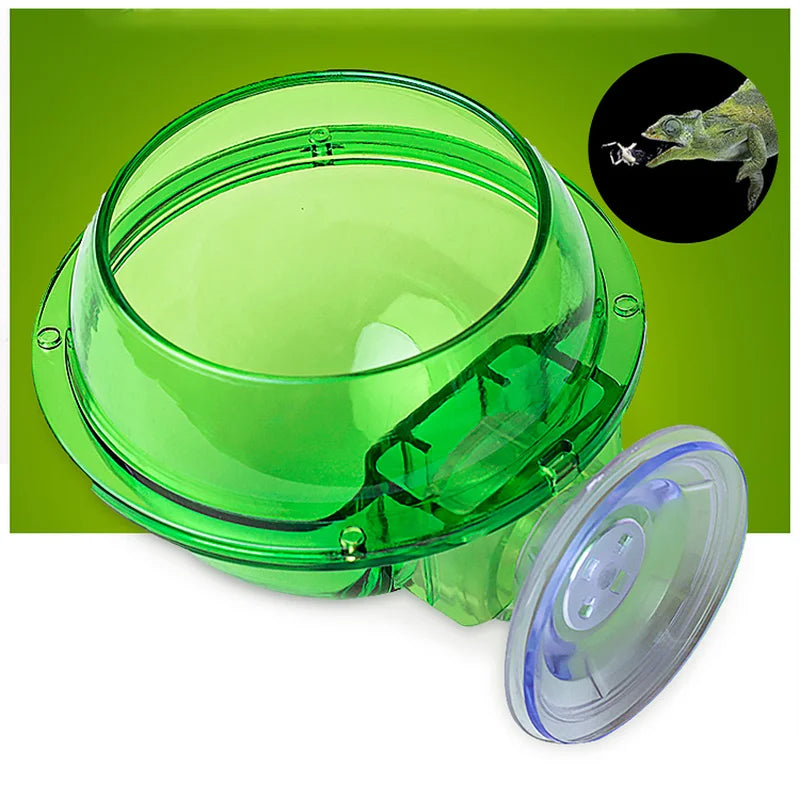 Reptile Feeder Chameleon Feeding Food Bowl Water Dish Suction Cup for Gecko Lizard Bearded Ledge Reptile Terrarium Accessories