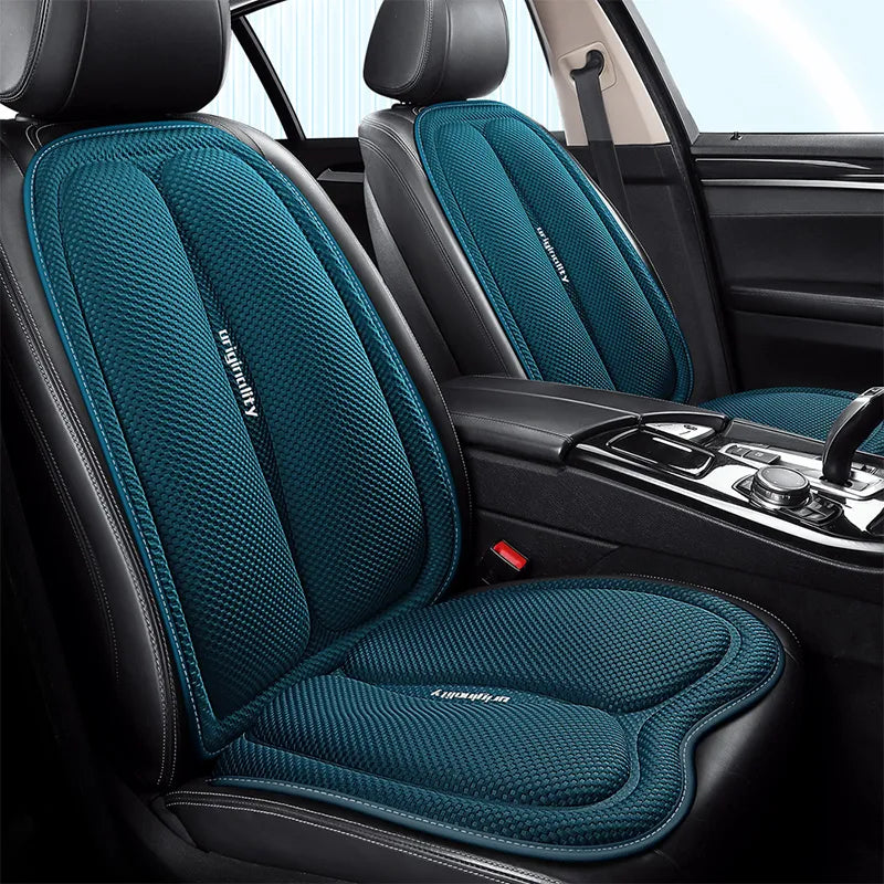 Universal Car Seat Covers Front Back Blue Cushion Breathable Waterproof Auto Ice Silk Mats Pad Full Set Fit Green Protector