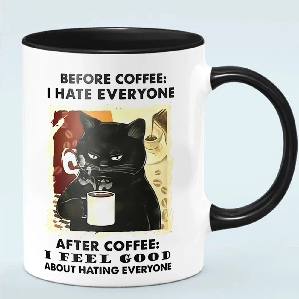 Funny Cat Mugs Coworker Gifts Coffee Spelled Backwards Is Eeffoc Coffeeware Mugen Home Decal Tableware Drinkware Tea Cup Teaware