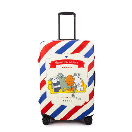 Luggage Protective Cover  Bear Pattern Suitcase Dustproof Cover Trolley Stretch Fabric Case Elastic Travel Accessories