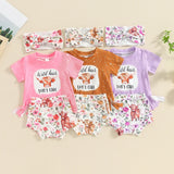 Toddler Baby Girl Western Outfit Wild Hair Don t Care Tassel T-shirt Cow Print Floral Bloomers Shorts Bow Headband