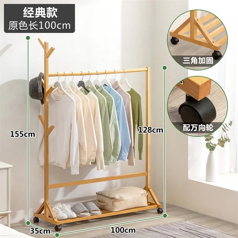 Wooden Boutique Coat Stand Floor Pants Bag Cheap Hotel Clothes Hanger Garden Shoe Shelf Towel Hook Rack Para Ropa Room Furniture