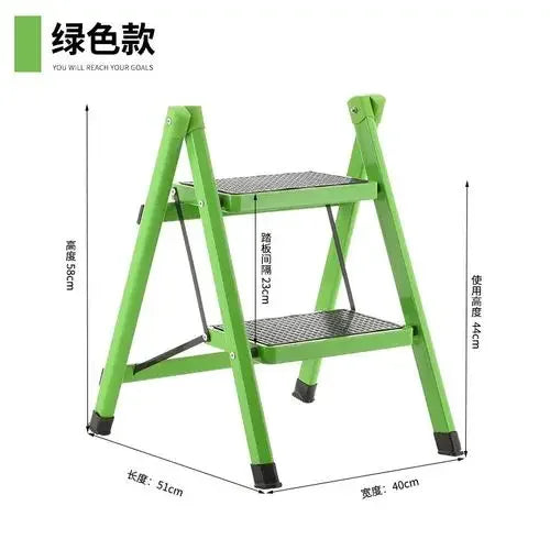 Fashion Home High Stools Kitchen Multifunctional Ladder Chair Anti-skid Pedal Folding Ladder Safety Load-bearing 2 Step Ladder