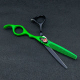 6" Black Green Hair Scissors Barber Hairdressing Tools Barber Thinning Shears Japanese Hair Cutting Scissors Salon Barbersupply