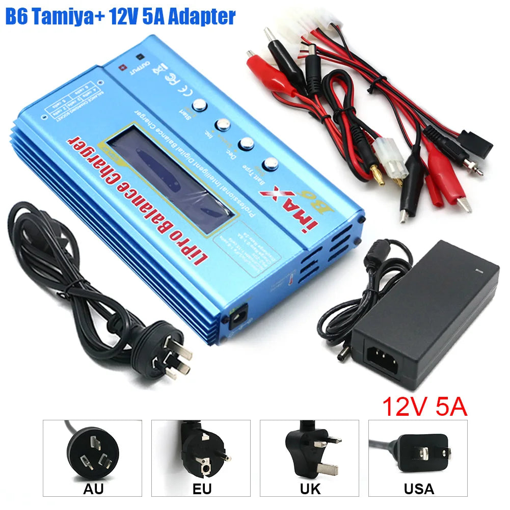 IMAX B6 80W Battery Charger Lipo NiMh Li-ion Ni-Cd Digital Lipro Balance Charger Discharger  AC Power 12V 5A Adapter For Rc Car