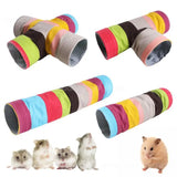 Small Pet Colorful Tunnel Toy 4 Kinds Rainbow Dwarf Rabbit Nest Guinea Pig Squirrel Pet Drill Hole Fun Tunnel Hamster Tunnel Toy