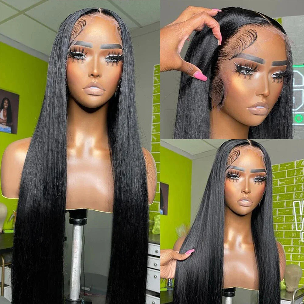 13x6 HD Lace Frontal Wig 34 Inch Straight Lace Front Wig Transparent Lace Front Human Hair Wigs Brazlian 13x4 Bone Straight Wig