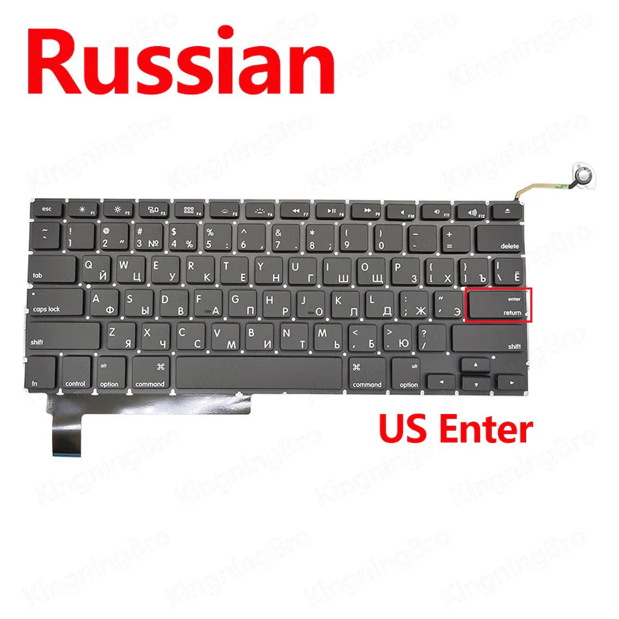 New A1286 Keyboard For MacBook Pro 15" A1286 Replacement Keyboard US UK ES FR RU DE HU KR PT DK NO 2009 2010 2011 2012