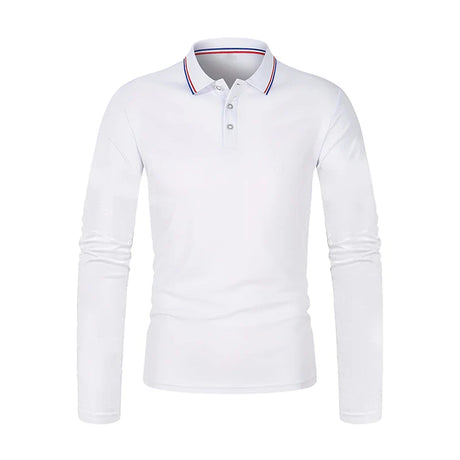 Spring Autumn Men Casual Solid Breathable Pure Cotton Polo Shirt Brand Fashion Male Business High Quality Long Sleeve T-Shirt