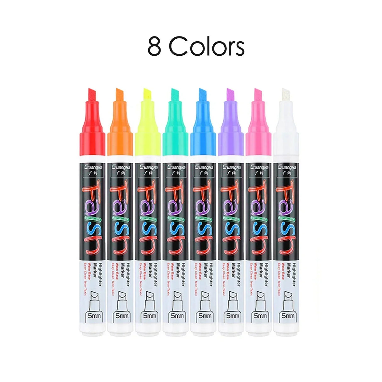 Chalk Marker Pen Erase Markers 5mm Tip Reversible Chisel Tip Fluorescent Markers Highlighter for LED Glass Blackboard WhiteBoard