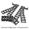 MOC Railway Track For Train Tracks Straight Curved Soft Rails Track Building Block Bricks DIY Trains Rail Boys Toys For Children