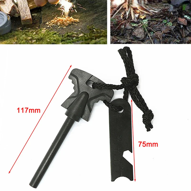 Outdoor Camping Equipment Portable Matchstick Magnesium Strip Lighter Stick Product Suit Cigarette Lighter Multi Ignition Tool