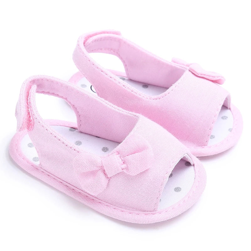 Summer Fashion Newborn Pink Baby Shoes Non-slip Cloth Bottom Shoes For Girls Elegant Breathable Leisure Baby First Walking Shoes