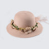 Simple Parent-child Summer New Women's Sun Hat Bucket cap beige lace Bowknot Flowers Ribbon Flat top Straw Hat Beach Caps Panama