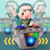 Children's Dancing Rock DJ Pig Electric Toys Cartoon Piggy Dolls Disc Swing With Lights Music Toys for Boy Girl Christmas Gifts