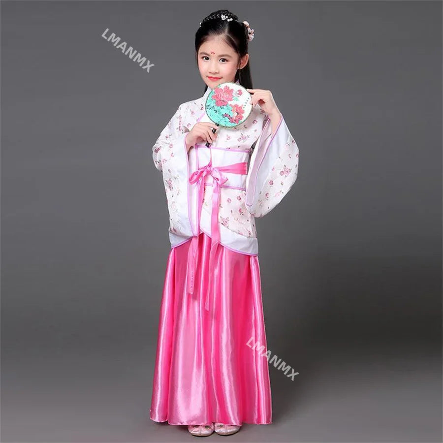 Traditional Chinese Lion Dance Costume Folk Dance Costume Hanfu Dress for Girl Kids Children Girls Lion Dance China Clothing