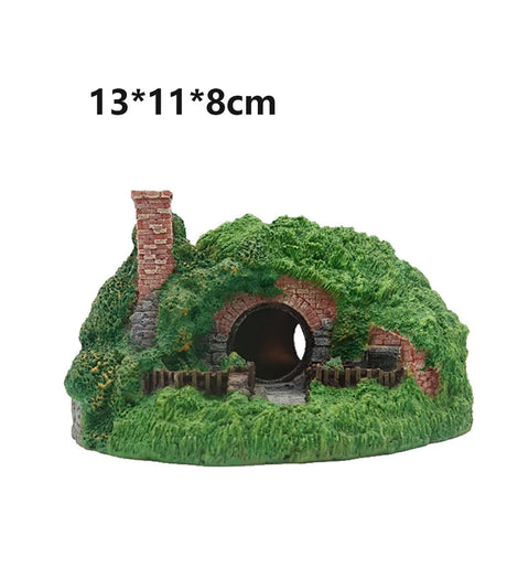 Aquarium Decoration Grass House Resin Cave Fish And Shrimp Hiding House Landscaping Fish Tank Decoration Accessories