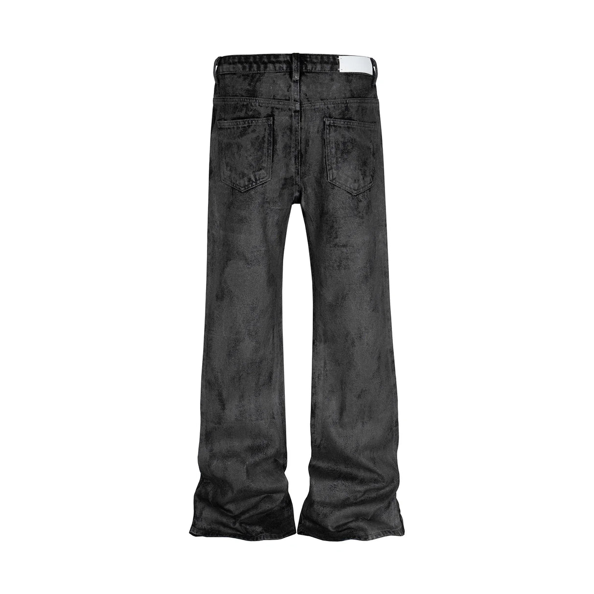 High Street Hand Brushed Glue Sparkling Baggy Flare Jeans for Men Y2k Pantalones Hombre Leather Pants Oversized Denim Trousers