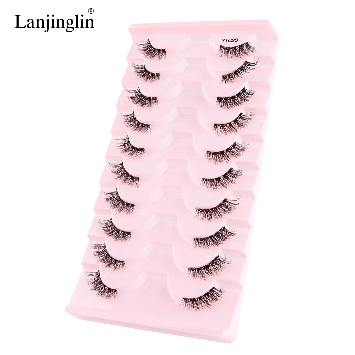 Half Eye Lashes 2/20 Boxes Natural Long Wholesale 3D Mink Lashes Clear Band Eyelash Extensions Makeup Tools Faux Cils maquillaje