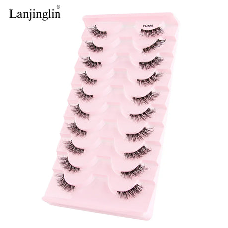 Half Eye Lashes 2/20 Boxes Natural Long Wholesale 3D Mink Lashes Clear Band Eyelash Extensions Makeup Tools Faux Cils maquillaje