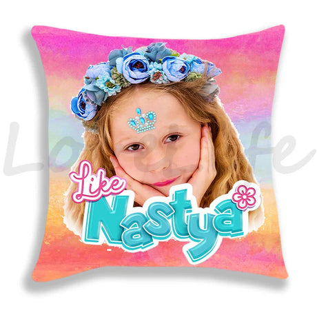 Cute Like Nastya Pillow Case Girls Pillowcase Sofa Bedroom Cushion Covers Home Decoration Kids Lovely Gifts 45*45cm Pillow Cover