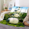 Cartoon Sheep S-Shaun Blanket Children Flannel Blanket Portable Home Travel Camping Sofa Picnic Blanket