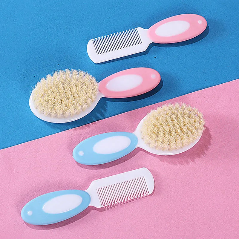 2pcs/let Baby Care Comb Set Anti-scratch Girl Hairbrush Newborn Hair Brush Infant Comb Head Massager Kids Comb