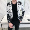 Star Print Slim Fit Blazers 2024 New Men's Club Dress Groom Tuxedo Men's Formal Wedding Prom Suit Jacket Brand Costume Homme