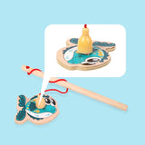 Wooden Magnetic Fshing Game Cartoon Marine Life Cognition Fish Rod Toys for Children Early Educational Parent-child Interactive
