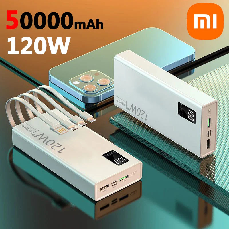 Xiaomi Power Bank 50000mAh Large Capacity 120W Super Fast Charging Portable Power Bank for Samsung Android Laptop Free Shipping