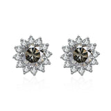 JoyceJelly 1 carat D Color Moissanite Diamond Earrings S925 Sterling Silver Jewelry For Women Sunflower Shaped Ear-studs Wedding