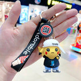 Pokemon Keychain Anime Figures Pikachu Cartoon Key Chain Charmander Psyduck Fashion Bag Keyring Pendant Accessories Toy Kid Gift