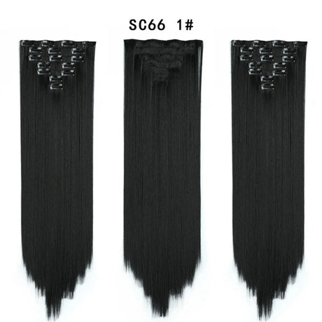 Set Hair Clip In Hair Extensions With Clips Hairpieces Synthetic Extension False/Fake Hair Blonde Eunice Hair Long Hair Pieces