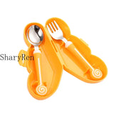 Baby Gadgets Lollipop Baby Spoon Fork Children Utensil Stainless Steel Toddler Dinnerware Cutlery Infant Feeding Tableware Set